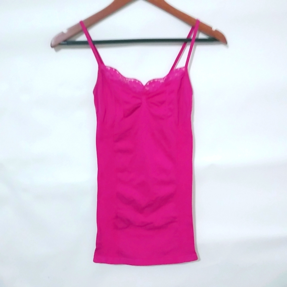 M USA L Fushia Micro Ribbed Tank Top